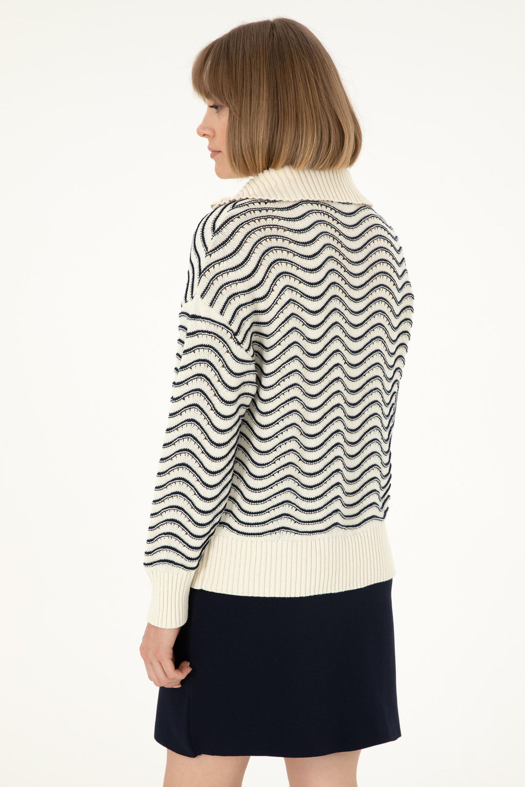 Женский кремовый свитер с v-образным вырезом Неожиданная скидка в корзине - U.s. polo assn фото 5