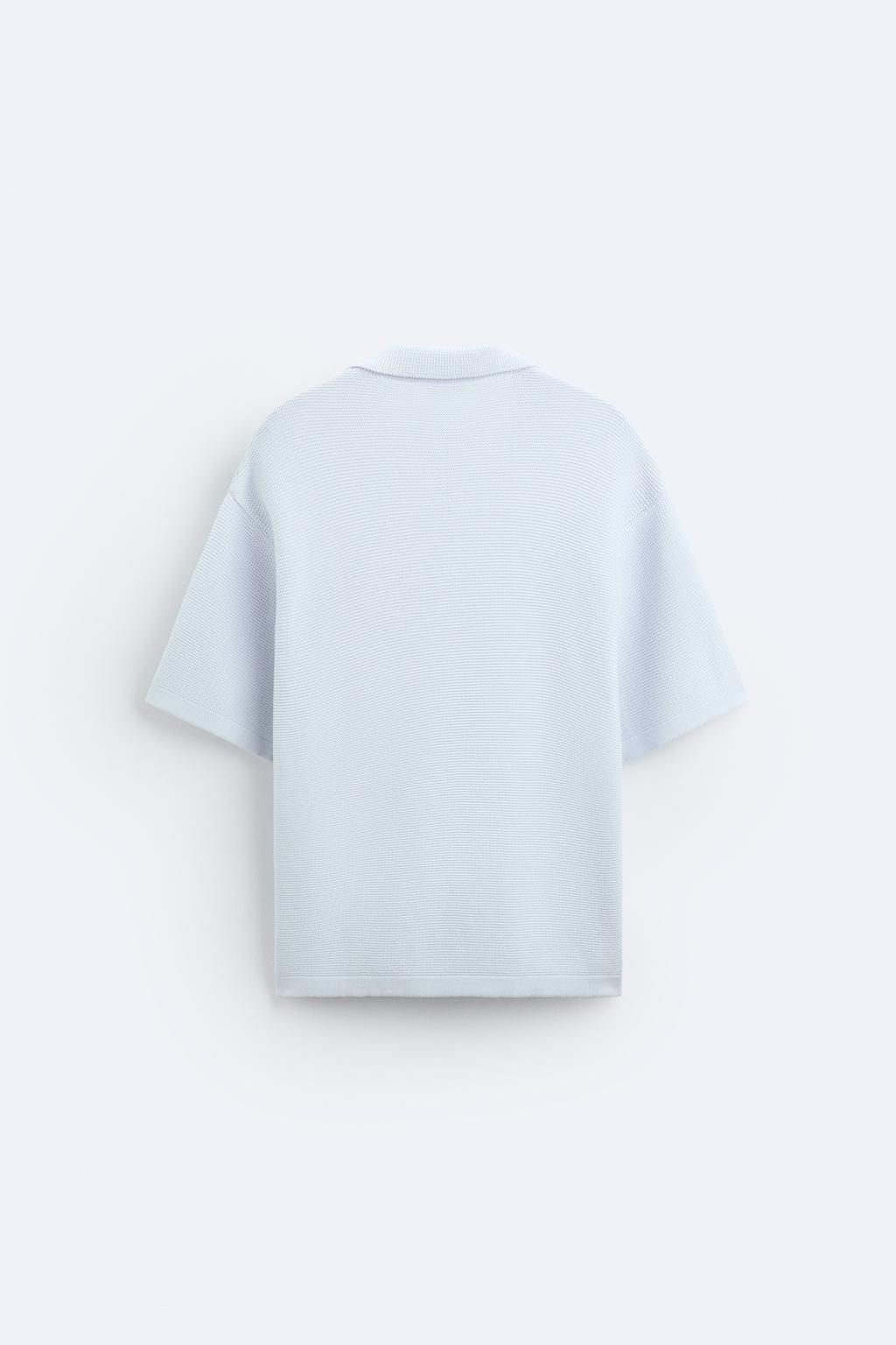 TEXTURED KNIT POLO SHIRT - Zara фото 7