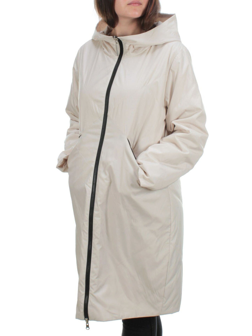 22098 MILK Куртка демисезонная двухсторонняя женская (80 гр. синтепон) - Фабричный китай фото 3