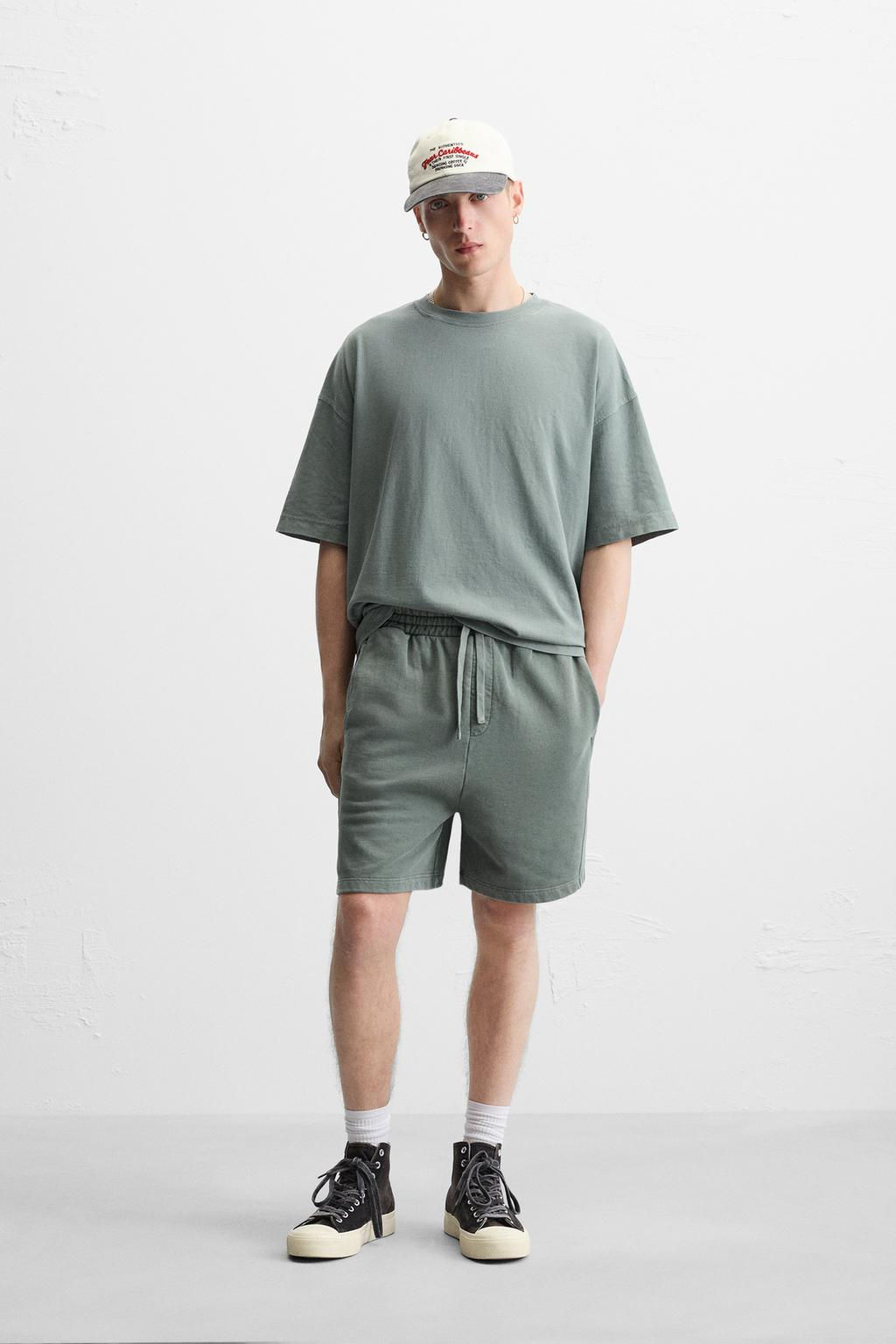 WASHED RELAXED FIT JOGGER BERMUDA SHORTS - Zara фото 40