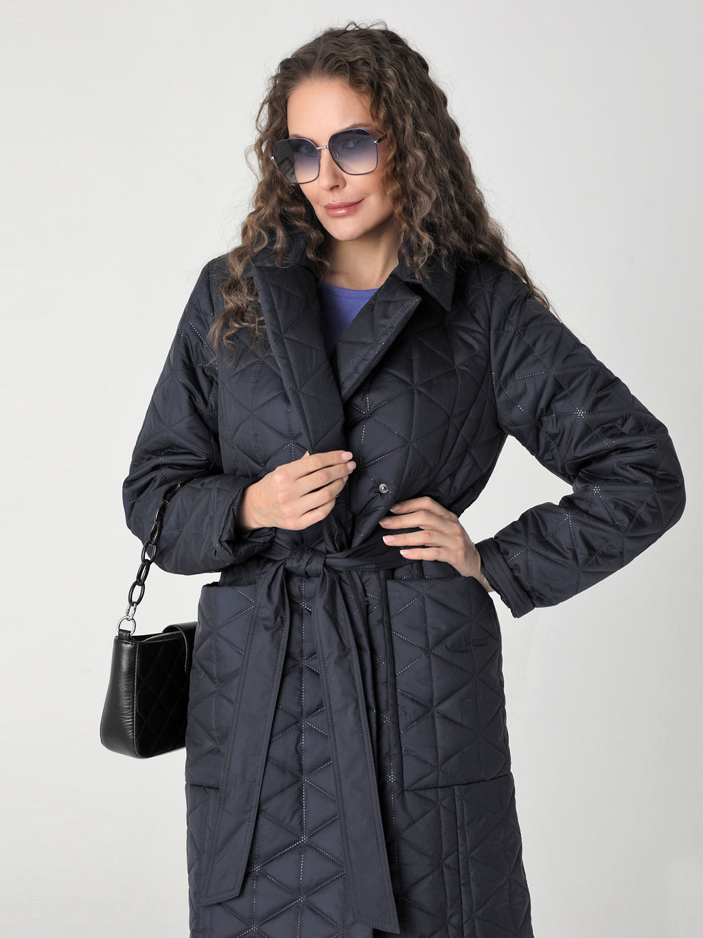 25104 Плащ утепл. т.синий