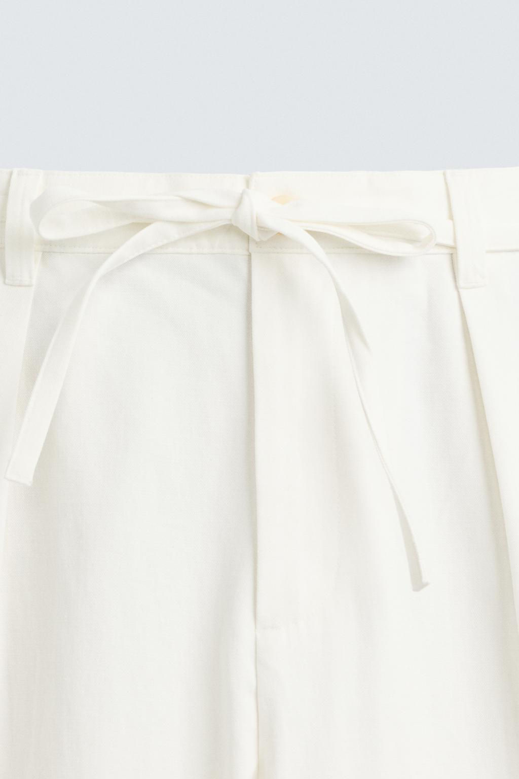 RELAXED FIT PLEATED TROUSERS - Zara фото 7