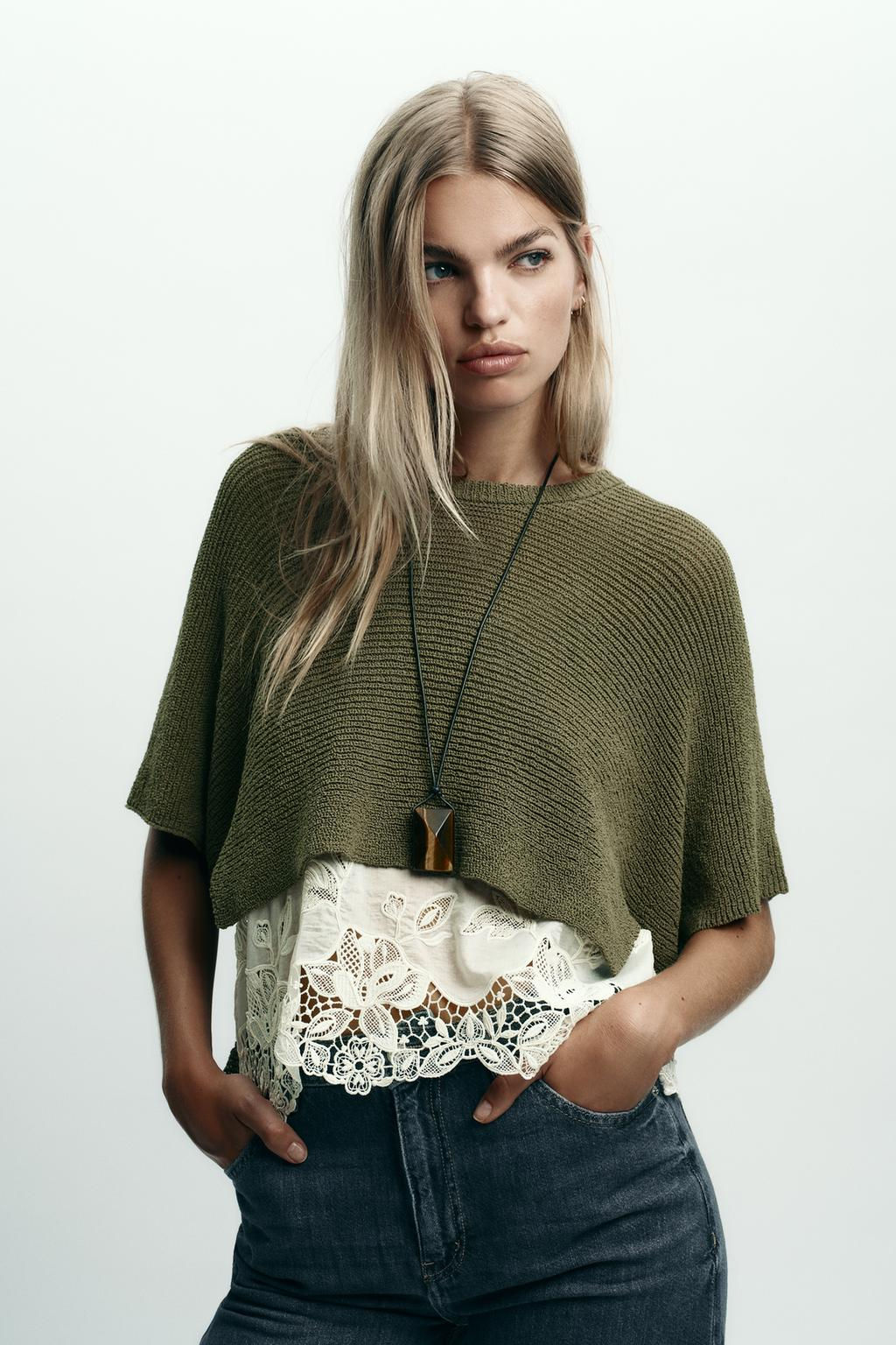 CONTRAST KNIT SWEATER - Zara фото 2