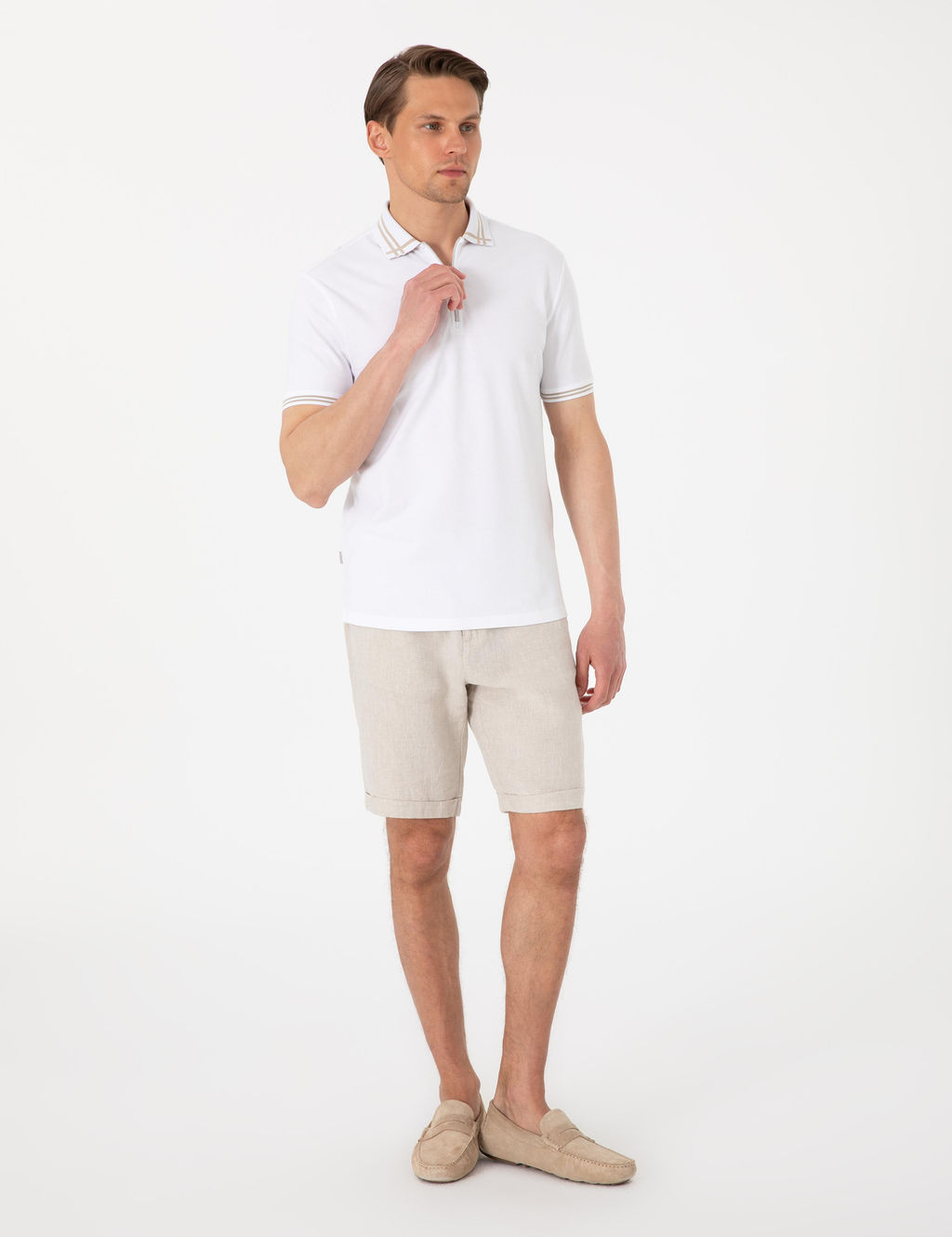 Beyaz Slim Fit Ti__rt