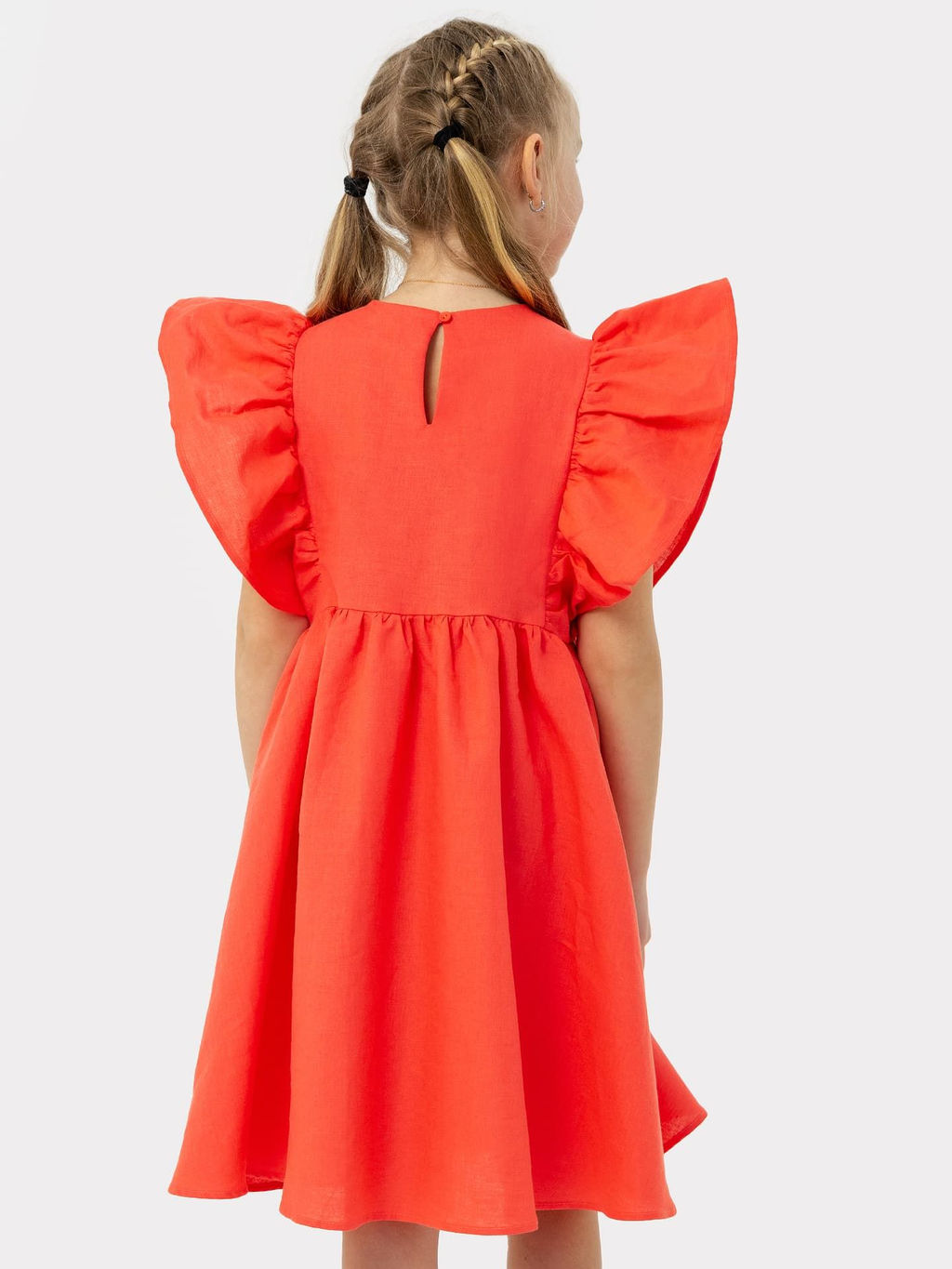 Платье для девочек в красном оттенке с декоративными рукавами - Mark formelle фото 3