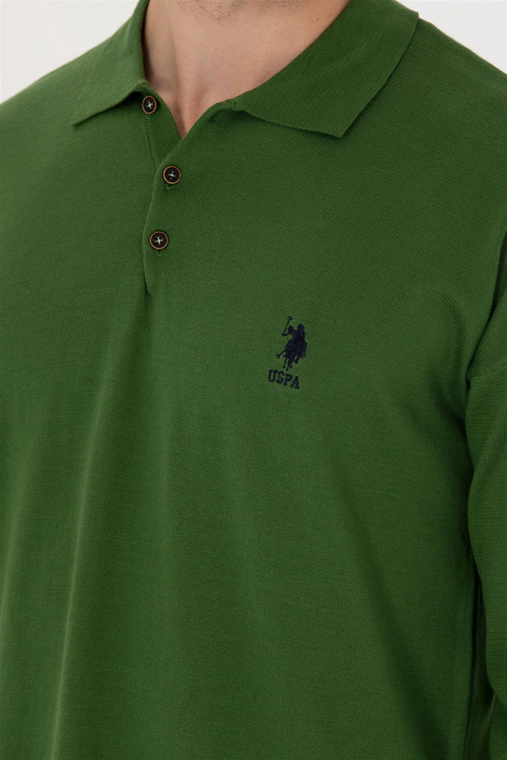 U. S. Polo Assn Мужской зеленый базовый свитер - U.s. polo assn фото 7