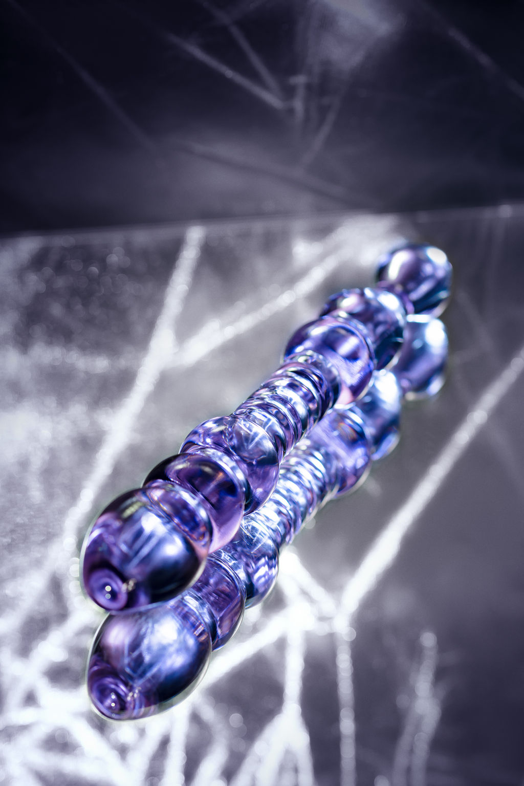 Двусторонний фаллоимитатор Sexus Glass, стекло, розовый, 22,5 см  фото 9