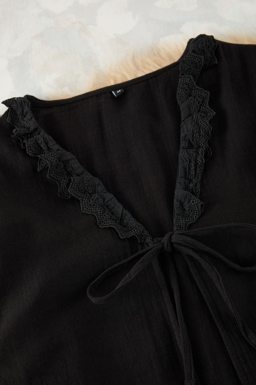 Trendyolmilla Pembe %100 Pamuklu Brodeli Baglama Detayl? Muslin Sortlu Dokuma Pijama Tak?m? THMSS25PT00029  фото 7