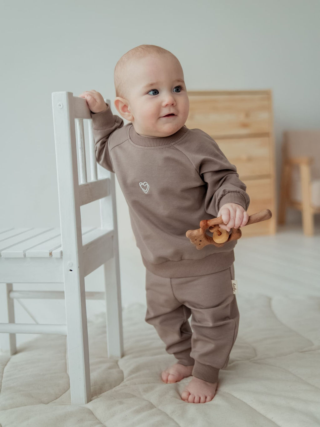 Джоггеры облегченные Кокос с карманами 0+ - Bungly фото 3