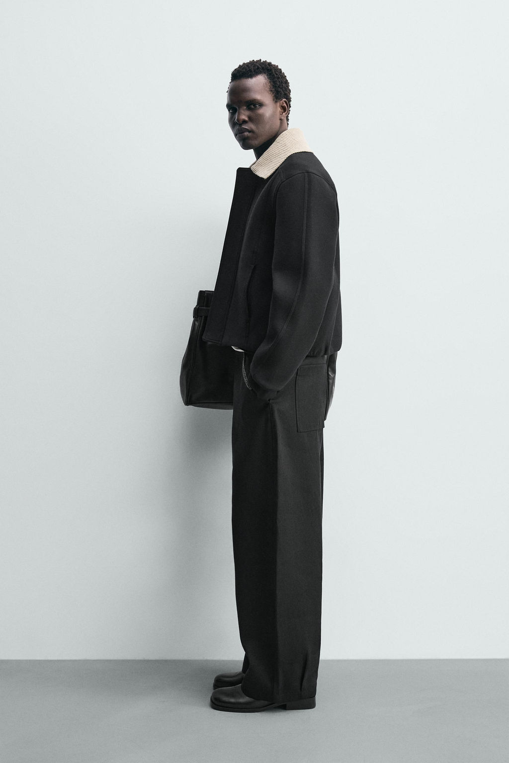 NEOPRENE-EFFECT JACKET WITH CONTRAST COLLAR - Zara фото 13