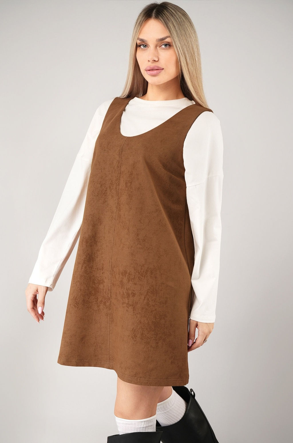 Женское офисное платье - сарафан Happyfox