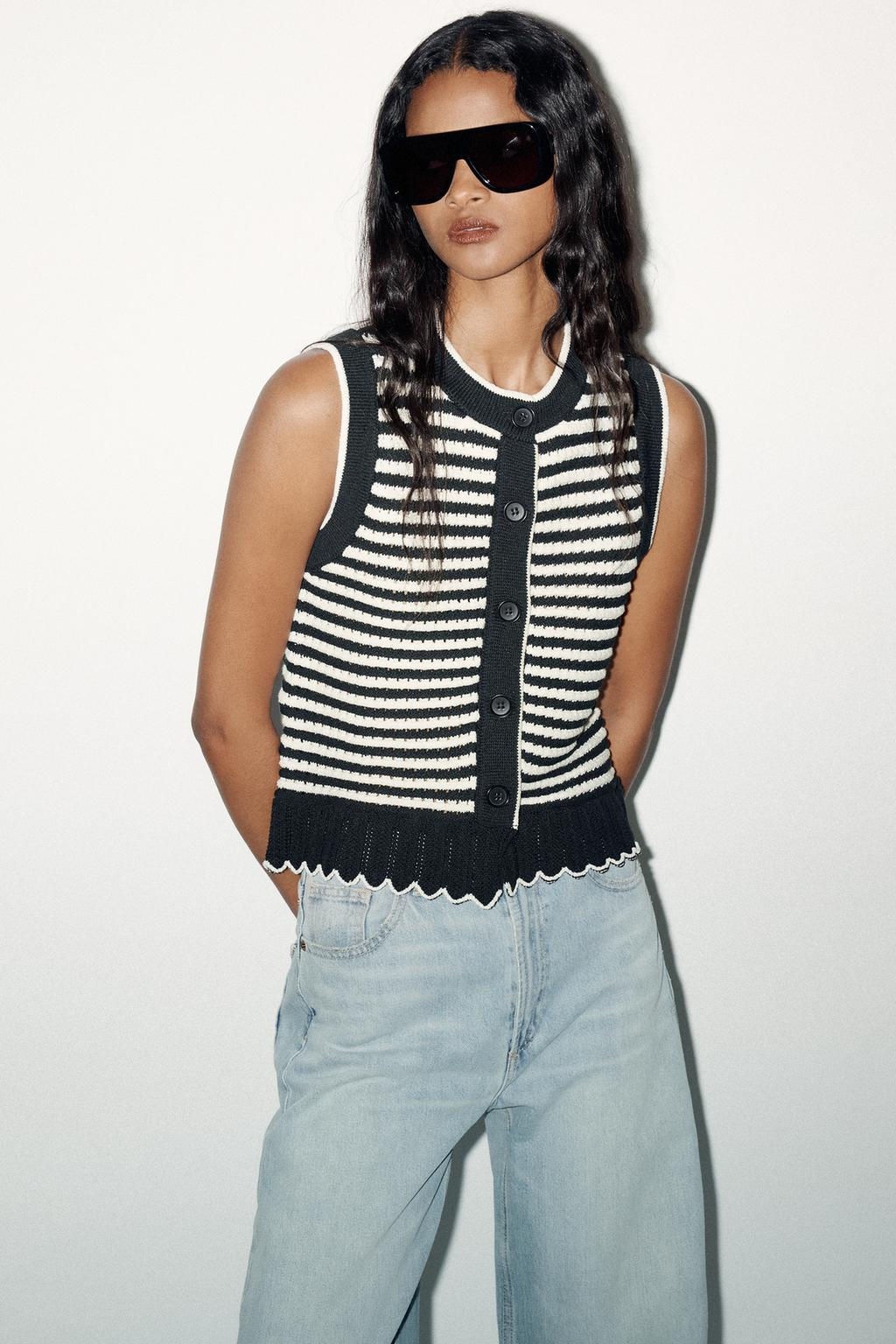 STRIPED KNIT WAISTCOAT TOP - Zara фото 2
