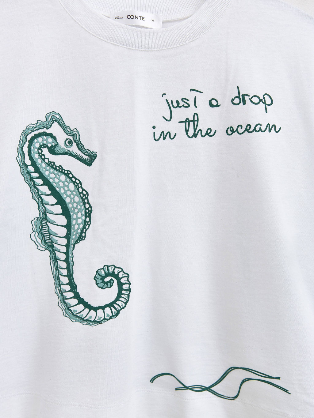 CONTE LD 2715 Укороченная футболка из хлопка с рисунком white-sea horse - Conte elegant фото 9