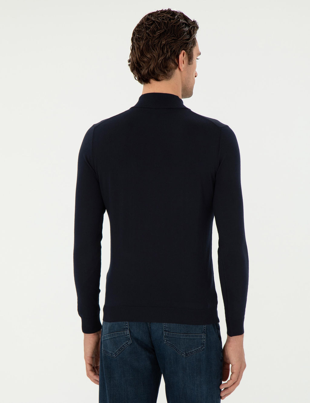 Темно-синий базовый свитер стандартной посадки - Cacharel фото 5