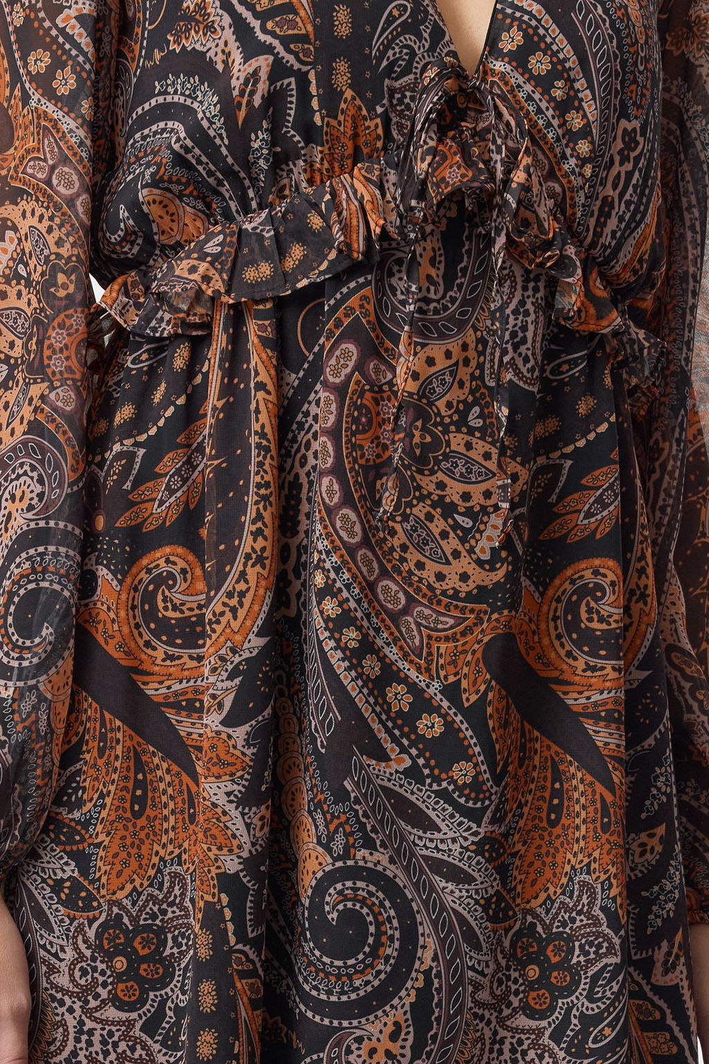 Trendyolmilla Siyah F?rf?rl? Midi Astarl? Sifon Midi Dokuma Elbise TWOAW25EL00336  фото 3