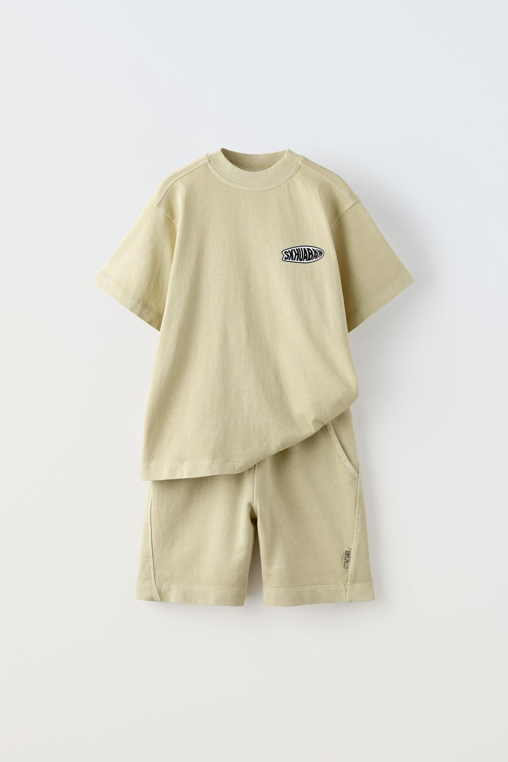 GARMENT DYE T-SHIRT VE BERMUDA SORT TAKIM - Zara фото 6