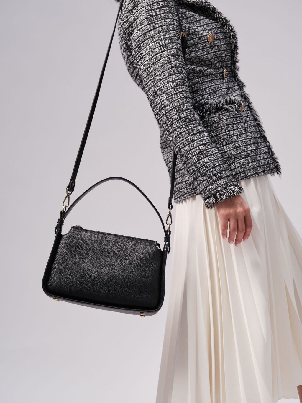 Сумка кожаная на плечо Deboro 30790 черный