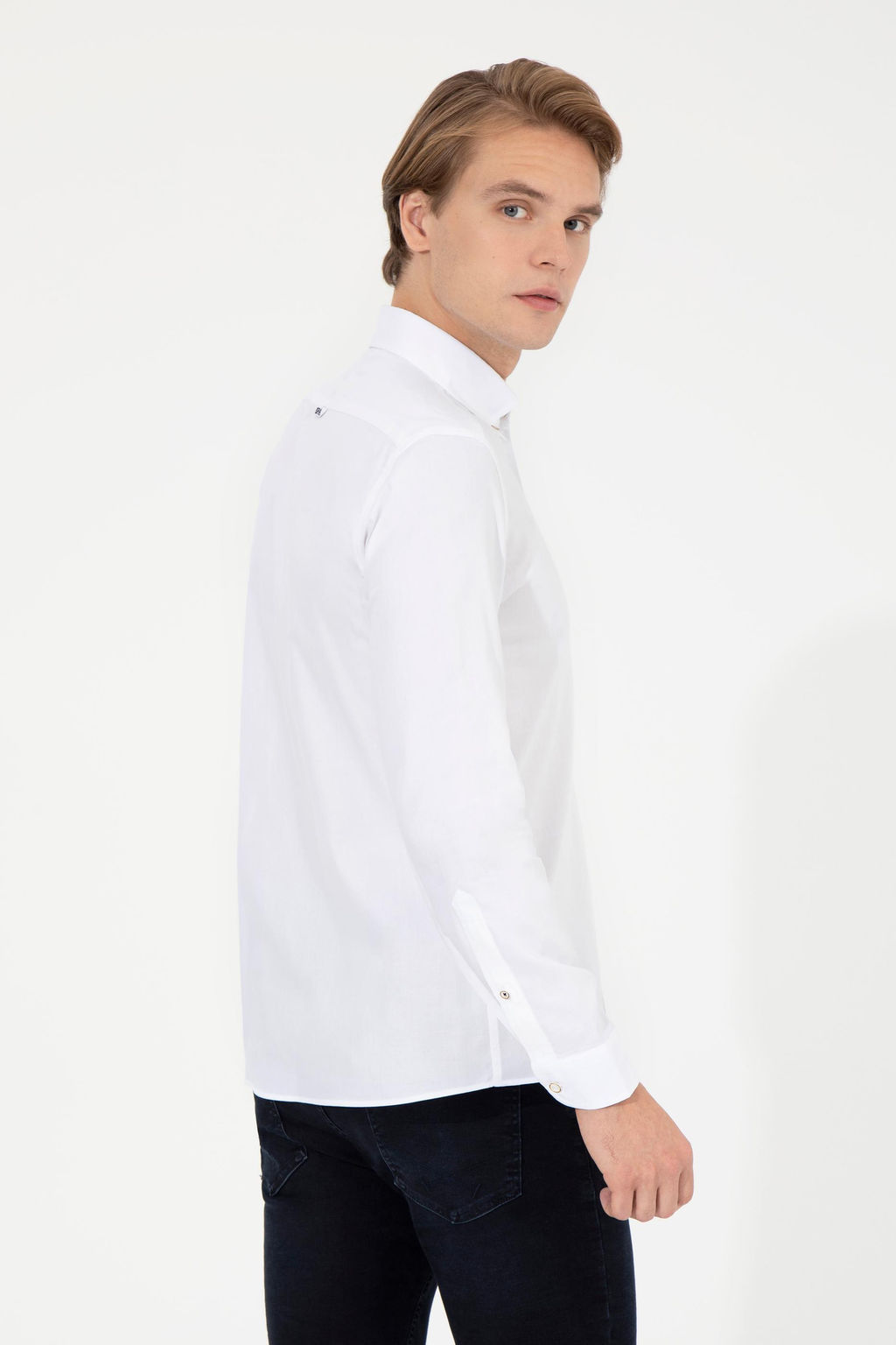 Мужская белая базовая рубашка с длинным рукавом Неожиданная скидка в корзине - U.s. polo assn фото 5