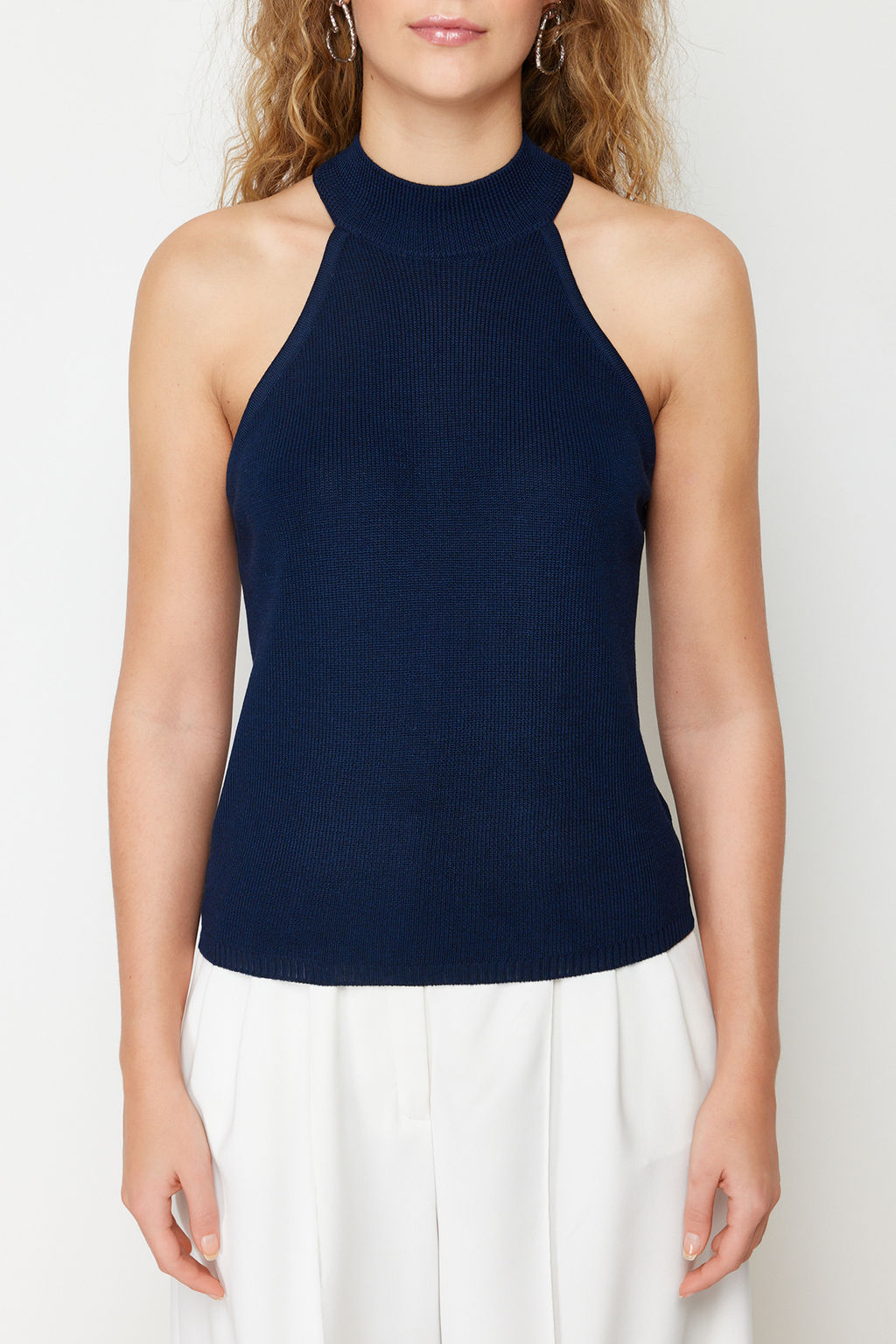 Antrasit Halter Yaka Basic Triko Bluz TWOSS24BZ00150 - Trendyolmilla фото 12