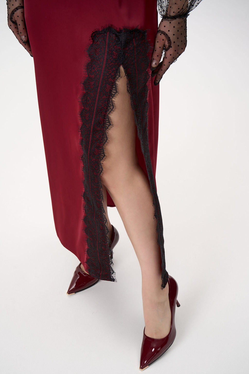 Платье  сорочка (бордовый)