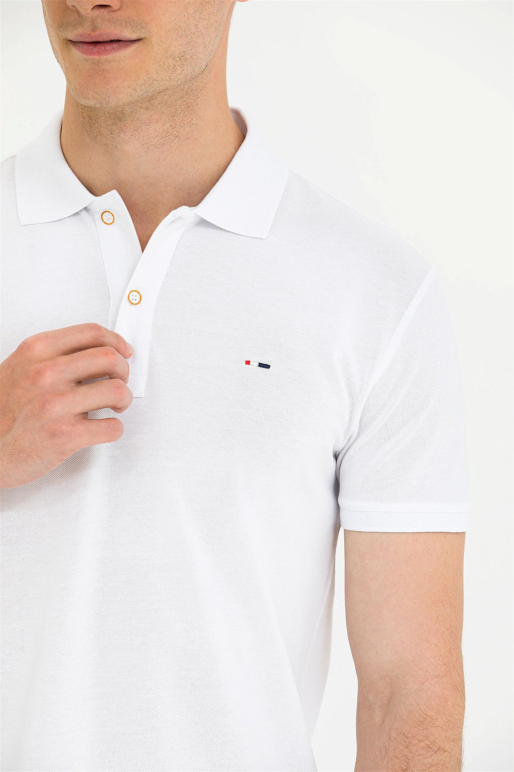 Мужская белая базовая футболка с воротником-поло - U.s. polo assn фото 14