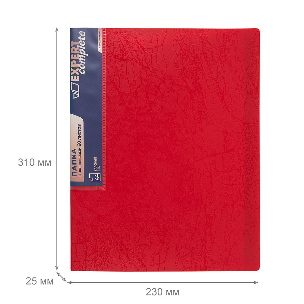 Expert Complete Premier Папка с вкладышами 60 л. A4 700 мкм 25 мм волокно 4 шт. красный new EC211830004
