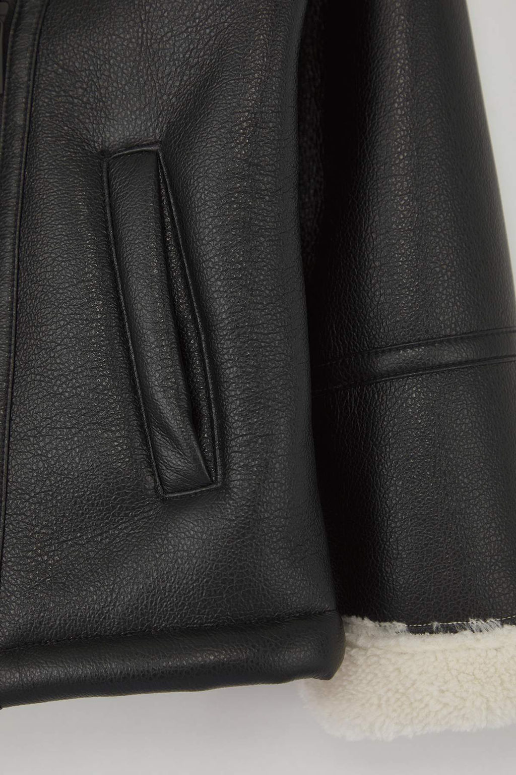 Siyah Duz Regular Gomlek Yaka Unisex Cocuk Mont TKDAW26MO00005 - Trendyolmilla фото 3