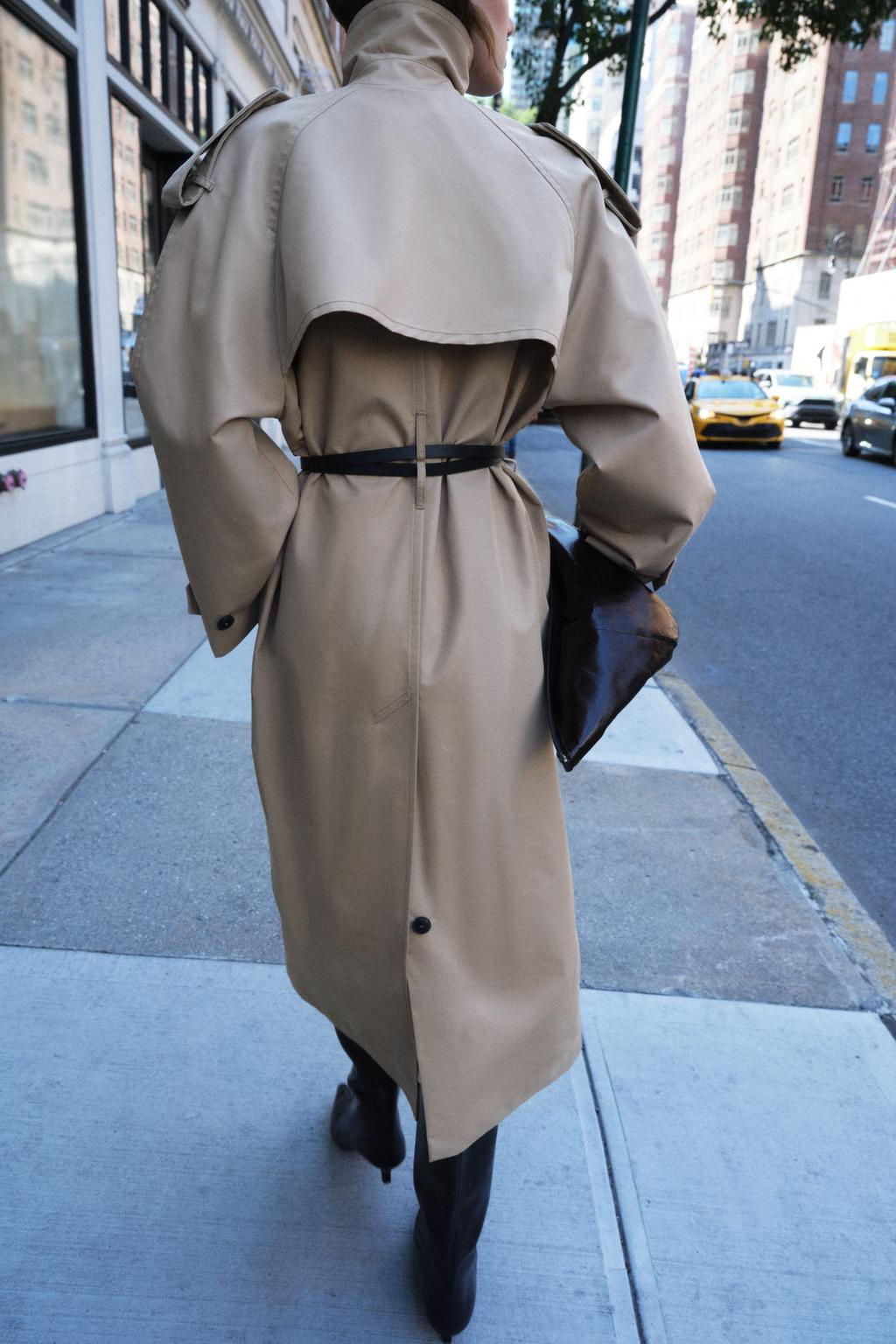 ZW COLLECTION WATER-REPELLENT OVERSIZE TRENCH COAT - Zara фото 10