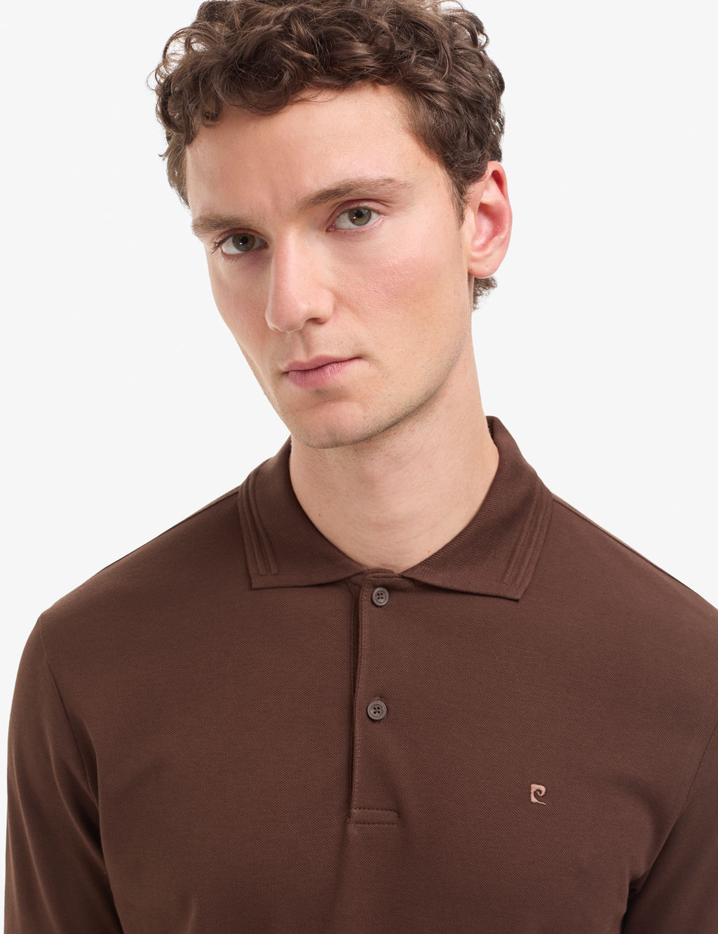 Koyu Kahverengi Regular Fit %100 Pamuk K_vr_lmaz D__meli Polo Yaka Basic Ti__rt