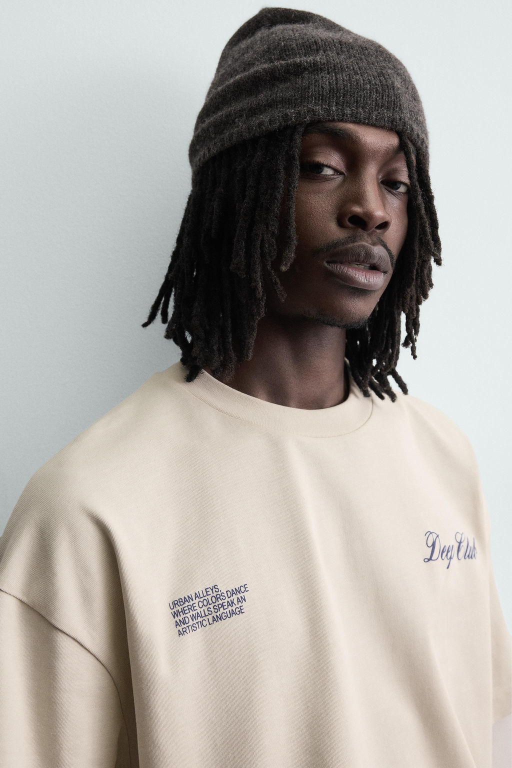 CAMISETA ESTAMPADO COMBINADO / Blanco roto