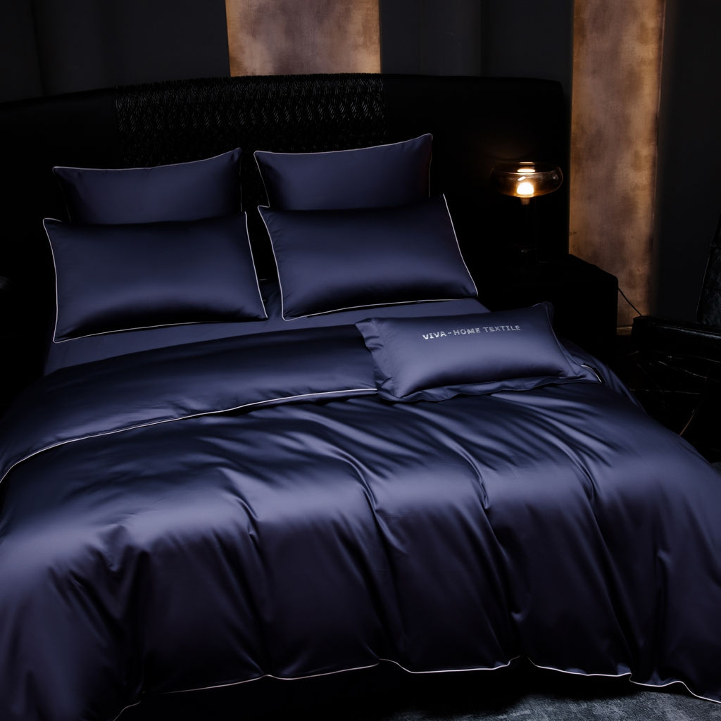 Комплект постельного белья Однотонный Сатин Премиум на резинке OCPR011 180*200*30;160*200*30;140*200*30 Дуэт Семейный 4 Наволочки
