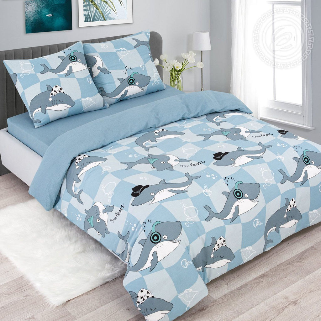 Постельное бельё Гавань (бязь премиум) Семейный/Пододеяльник: 2 шт. - 215*143; Простыня: 1 шт. - 220*240; Наволочка: 2 шт. - 70*70; Премиум