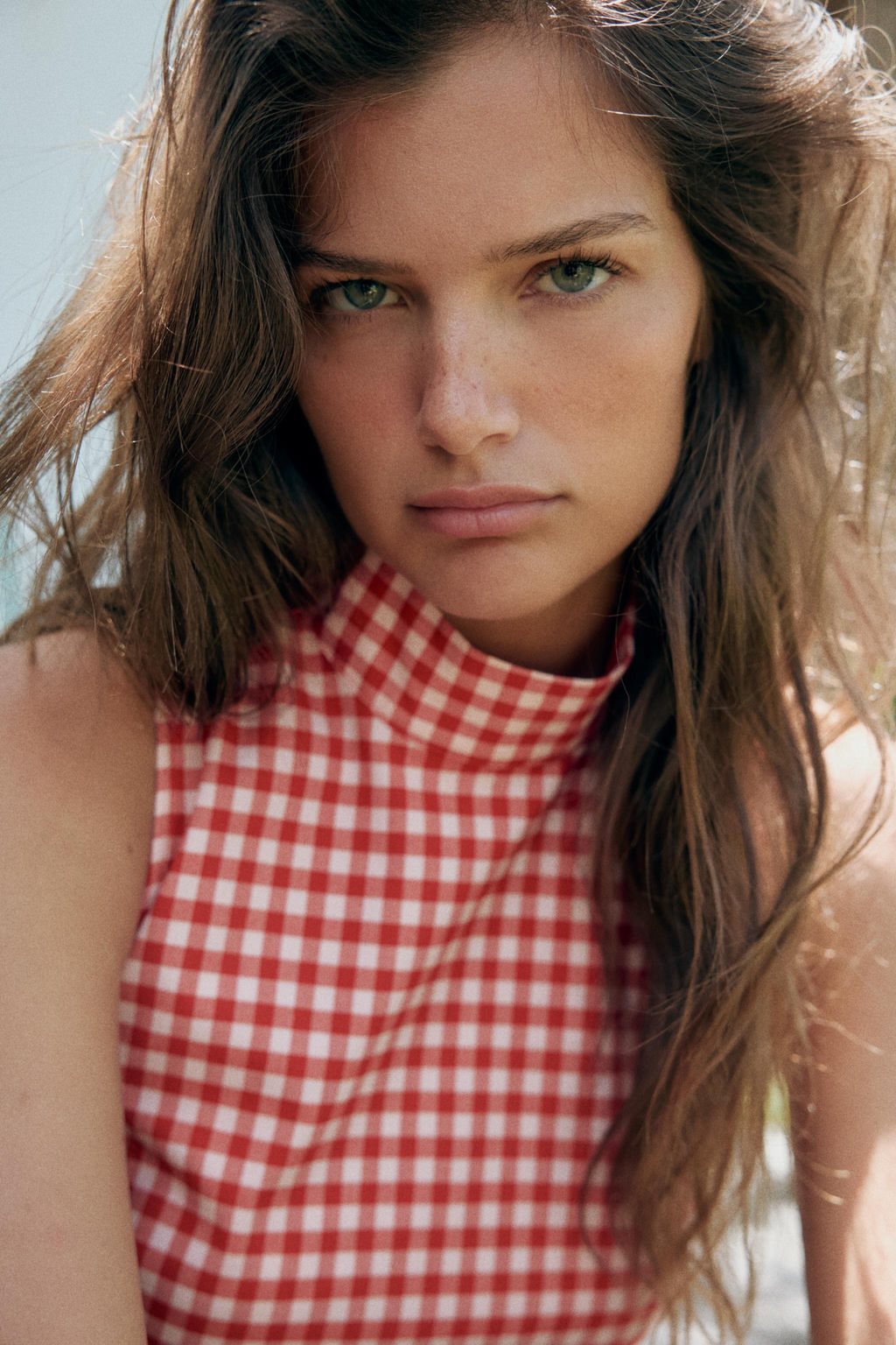 TOP CROP CUADROS VICHY / Rojo / Blanco - Zara фото 2