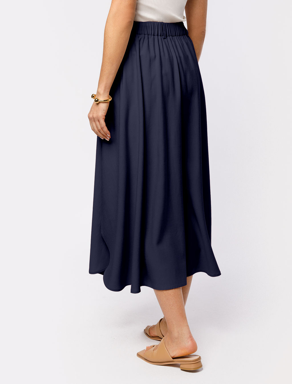 VILATTE / Юбка с разрезом из плотного лиоцелла  фото 4