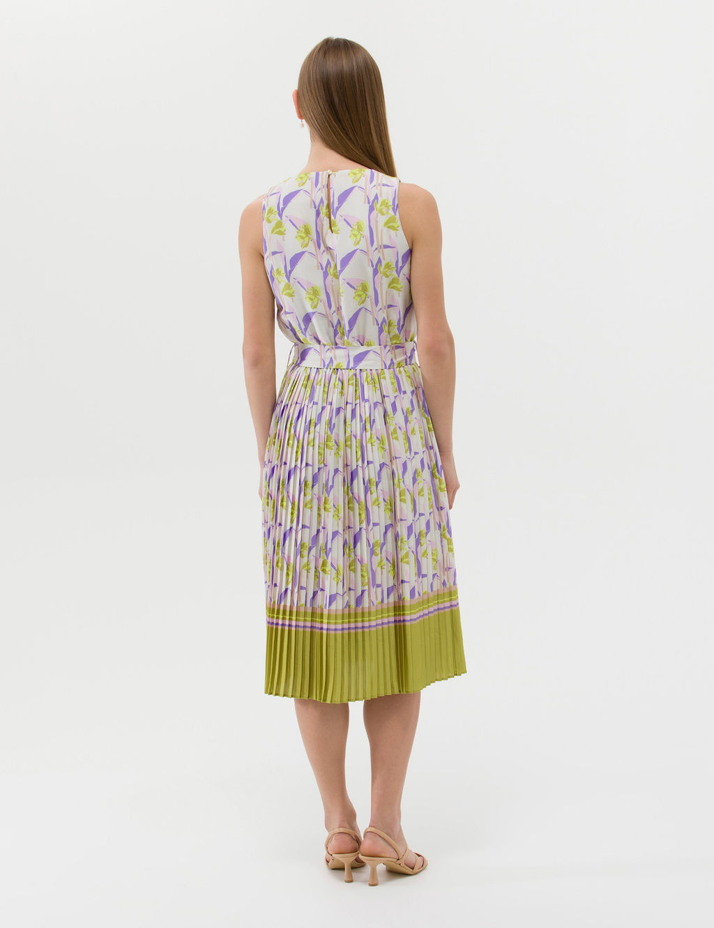 Ye_il Ku_ak Detayl_ Pileli Midi Elbise - Pierre cardin фото 5