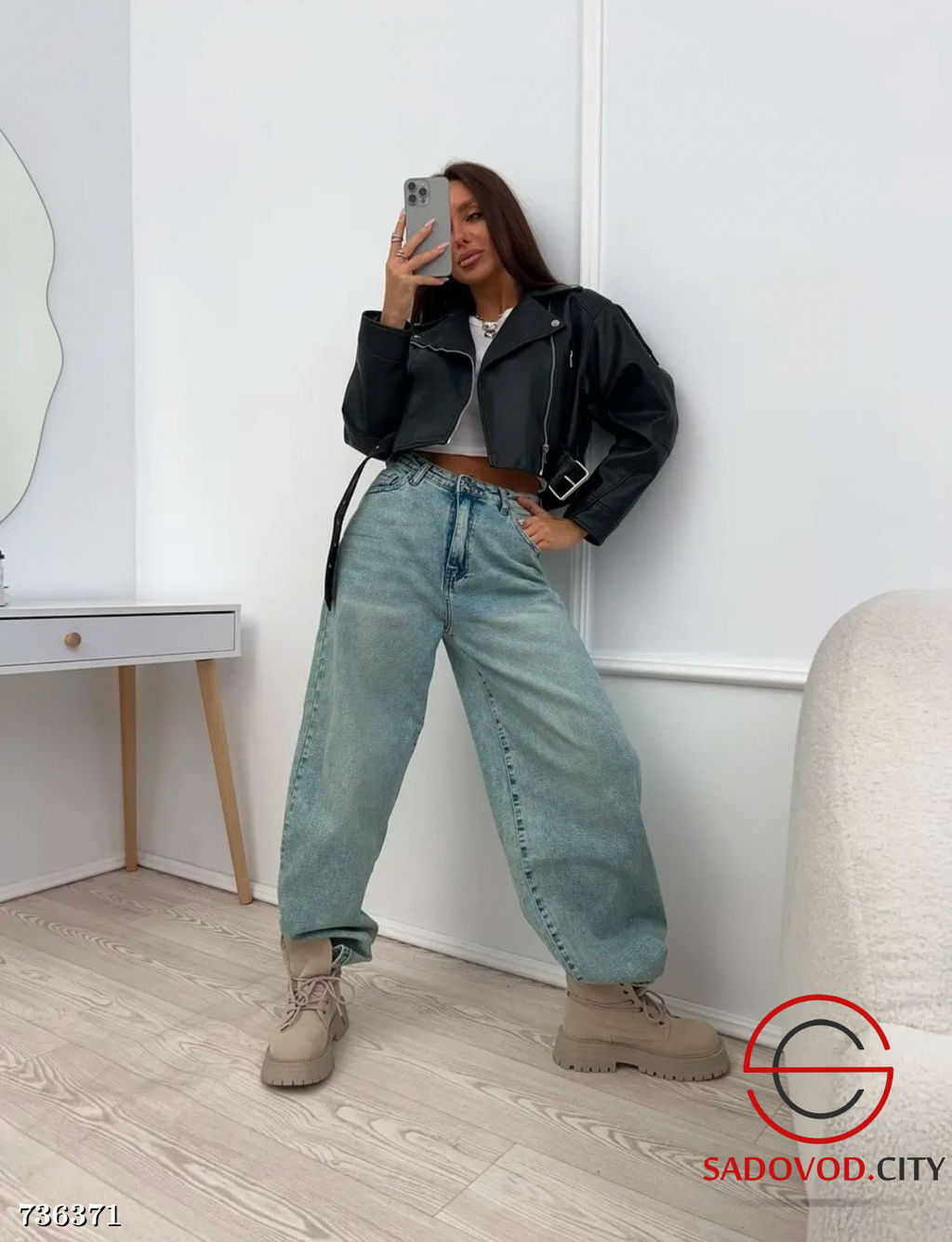 Женские широкие джинсы Багги - Bruno фото 3