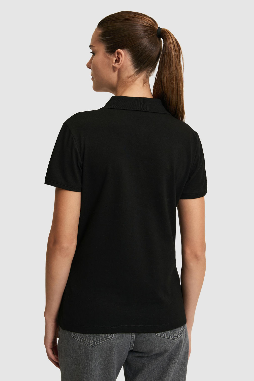 Kad_n Siyah Polo Yaka Basic Ti__rt