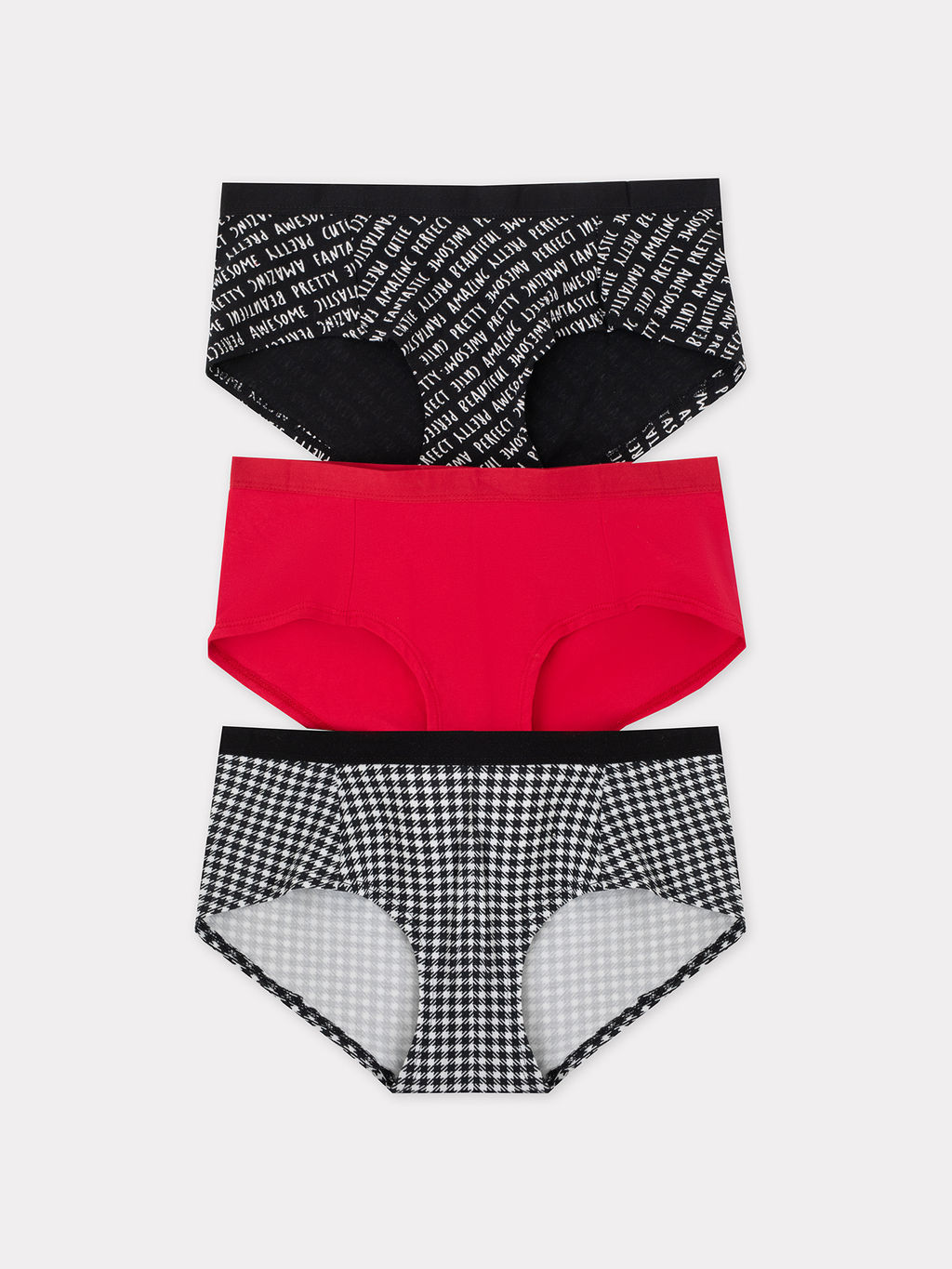 Трусы женские шорты мультипак (3 шт.) белые в черную клеточку черная клеточка на белом 412263-3 - Mark formelle фото 7