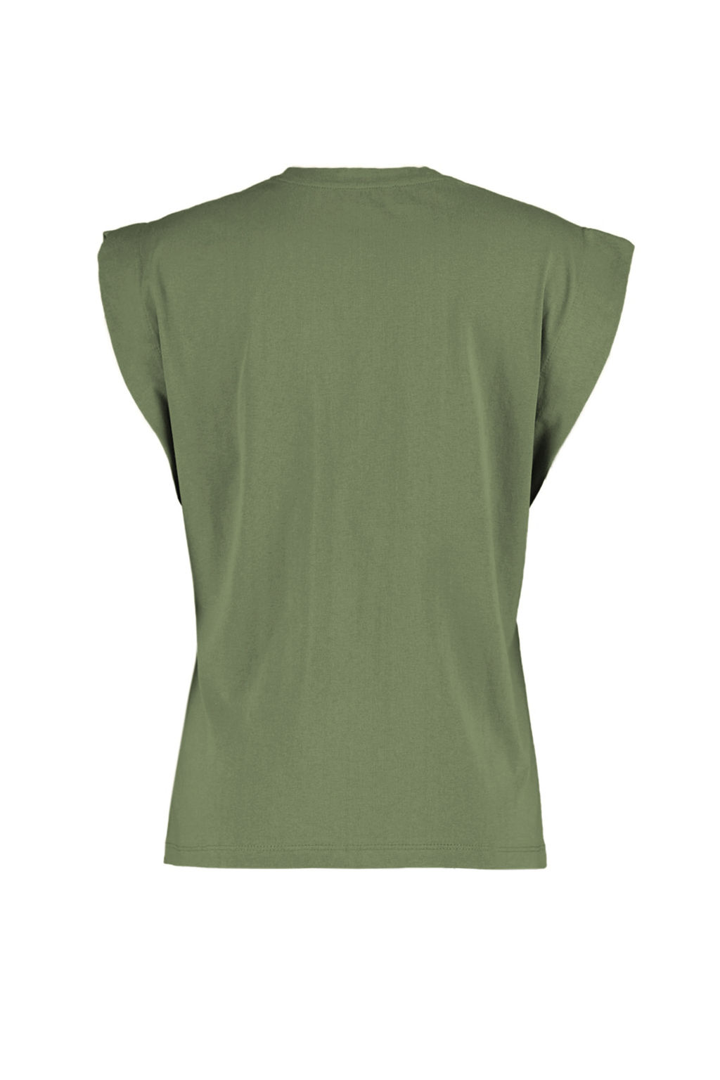 Haki %100 Pamuk Vatka Gorunumlu Basic Bisiklet Yaka Orme T-Shirt TWOSS20TS0021