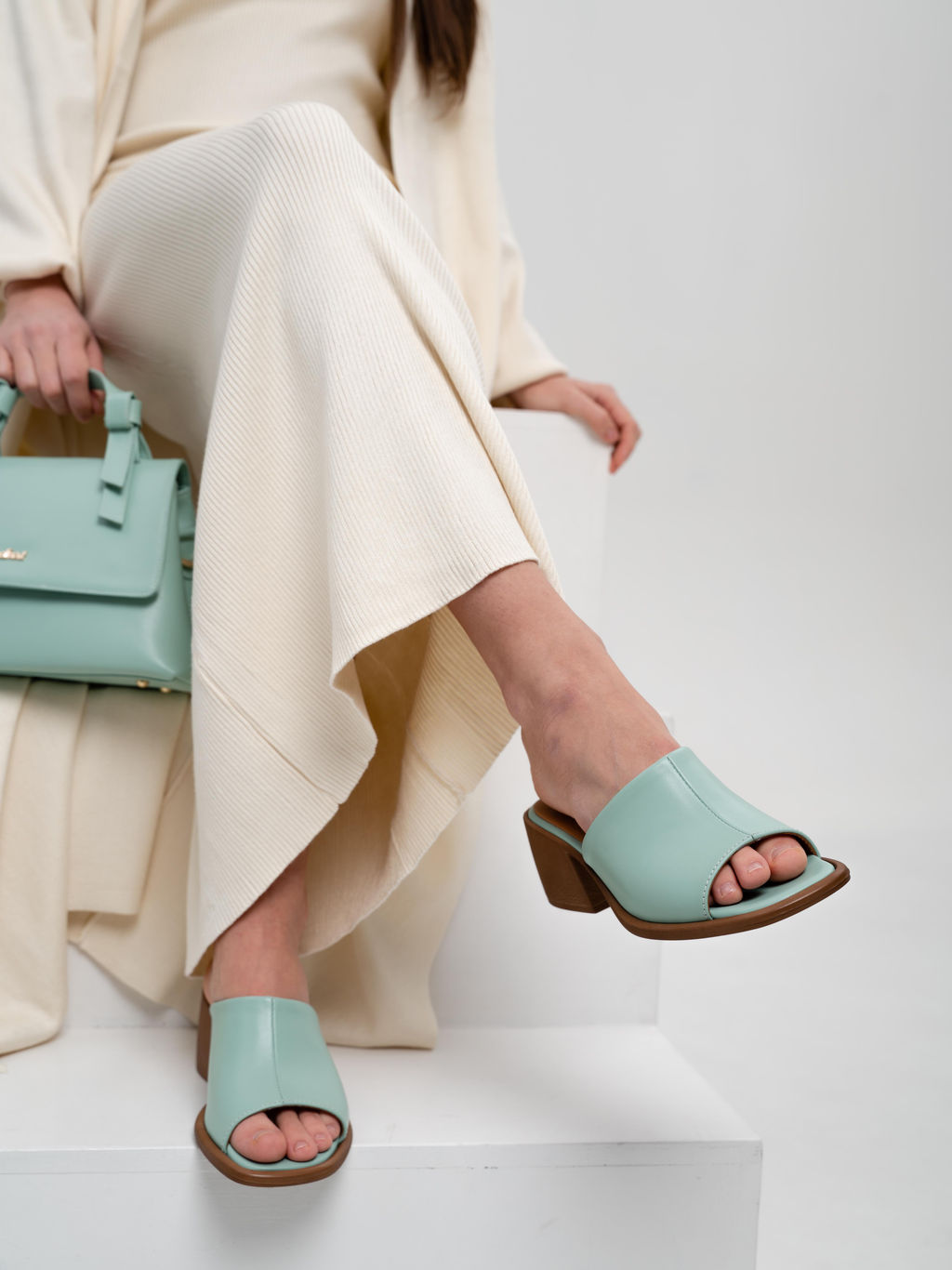 Сабо 4012.23663br.Мята+коричневый