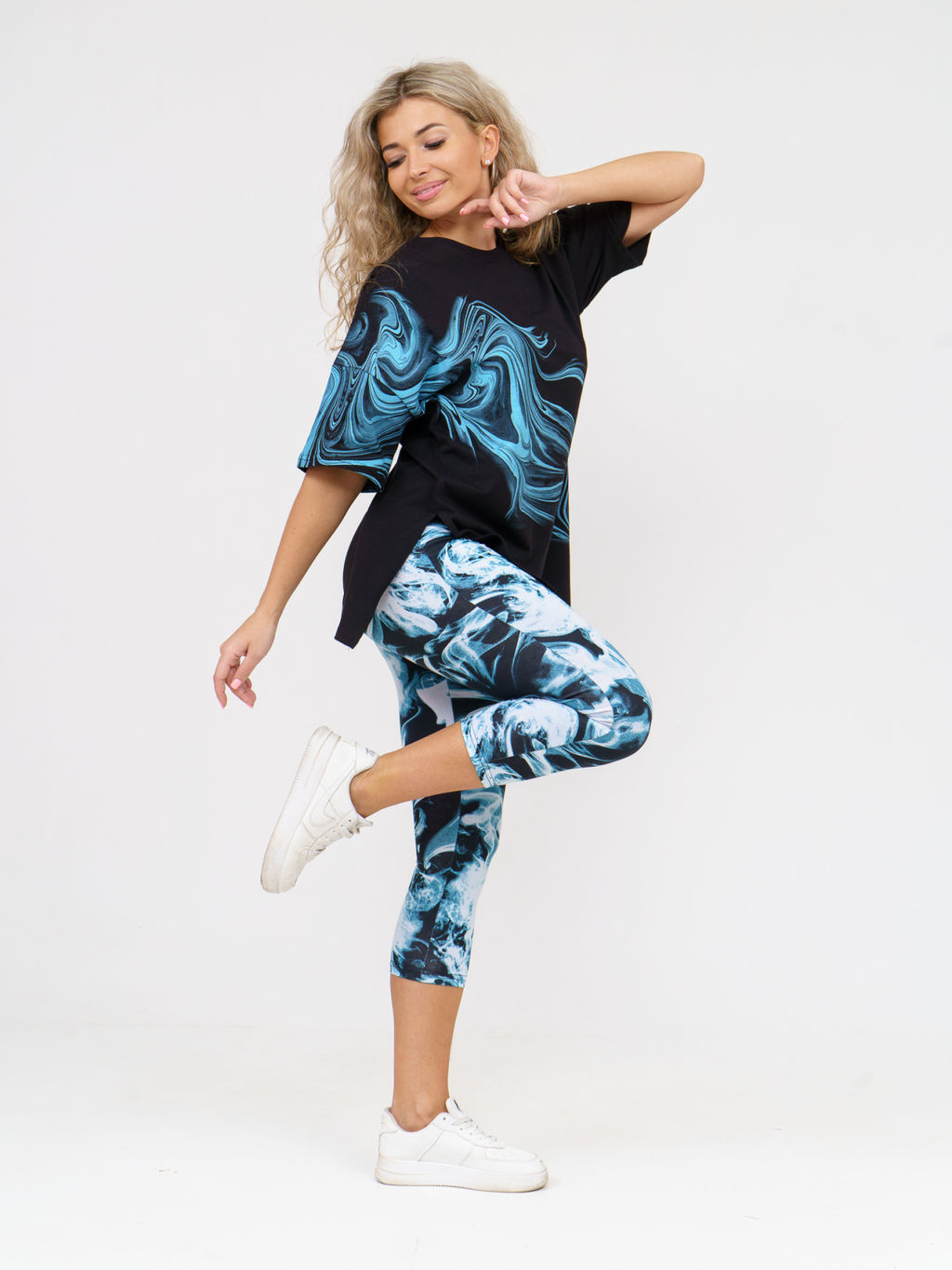 909 Костюм "черный/голубой"