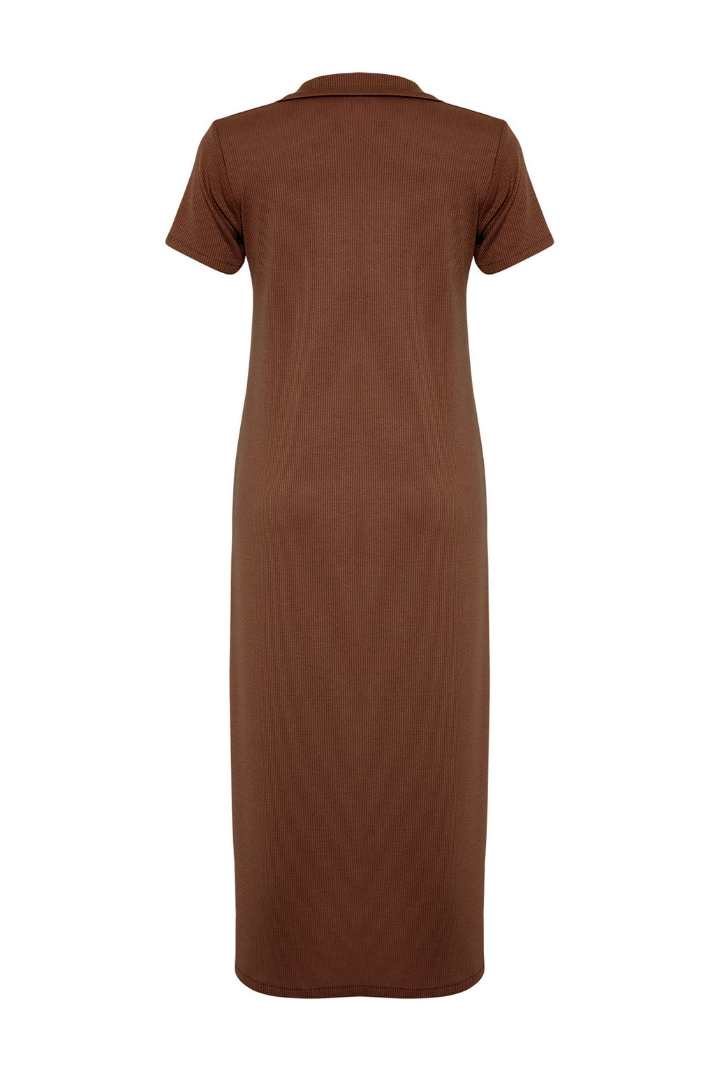 TRENDYOLMILLA Siyah Polo Yaka Shift/Normal Kesim Midi Esnek Orme Elbise TWOSS24EL01012 фото 16