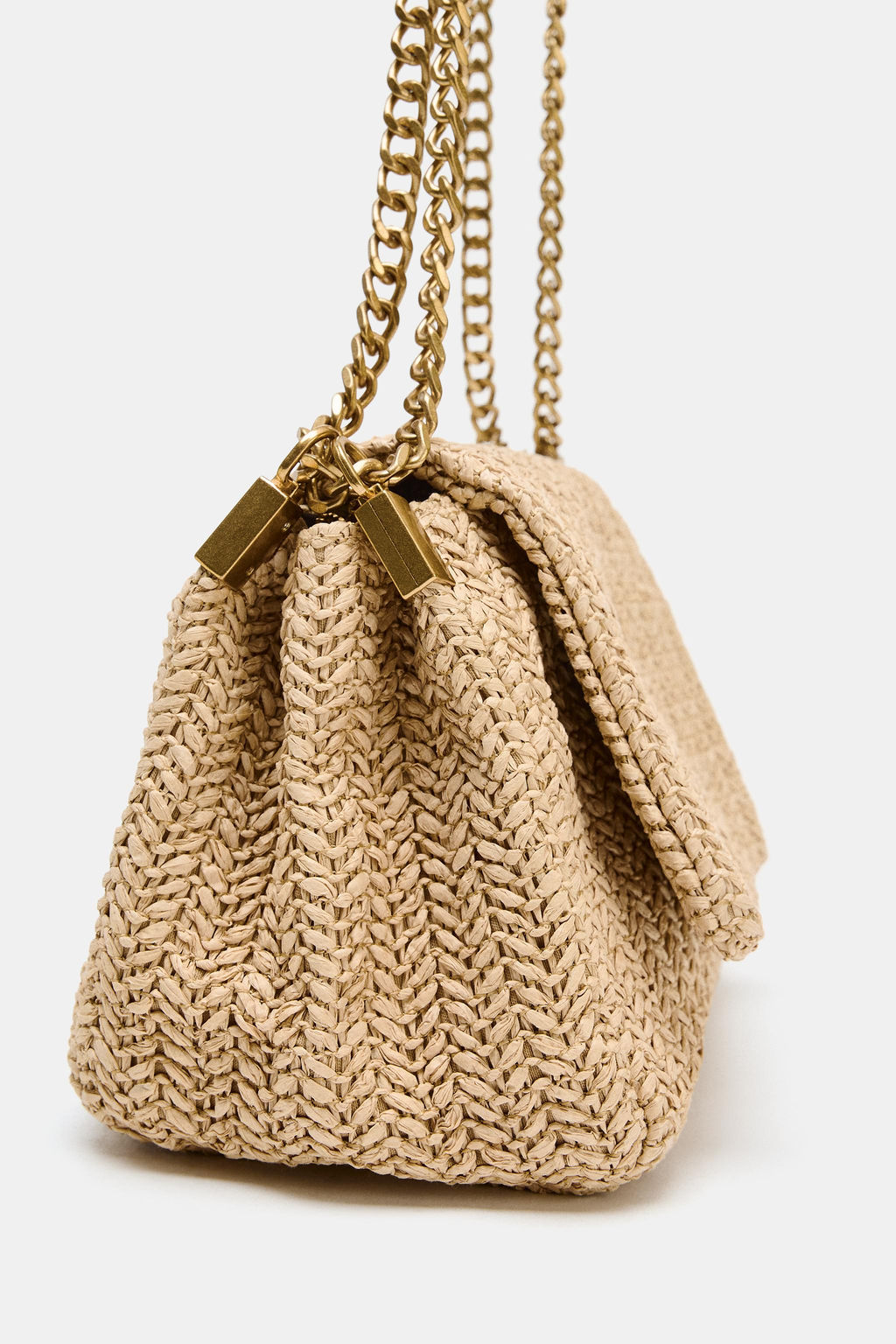 BOLSO BANDOLERA CADENA MET?LICA / Beige claro - Zara фото 5