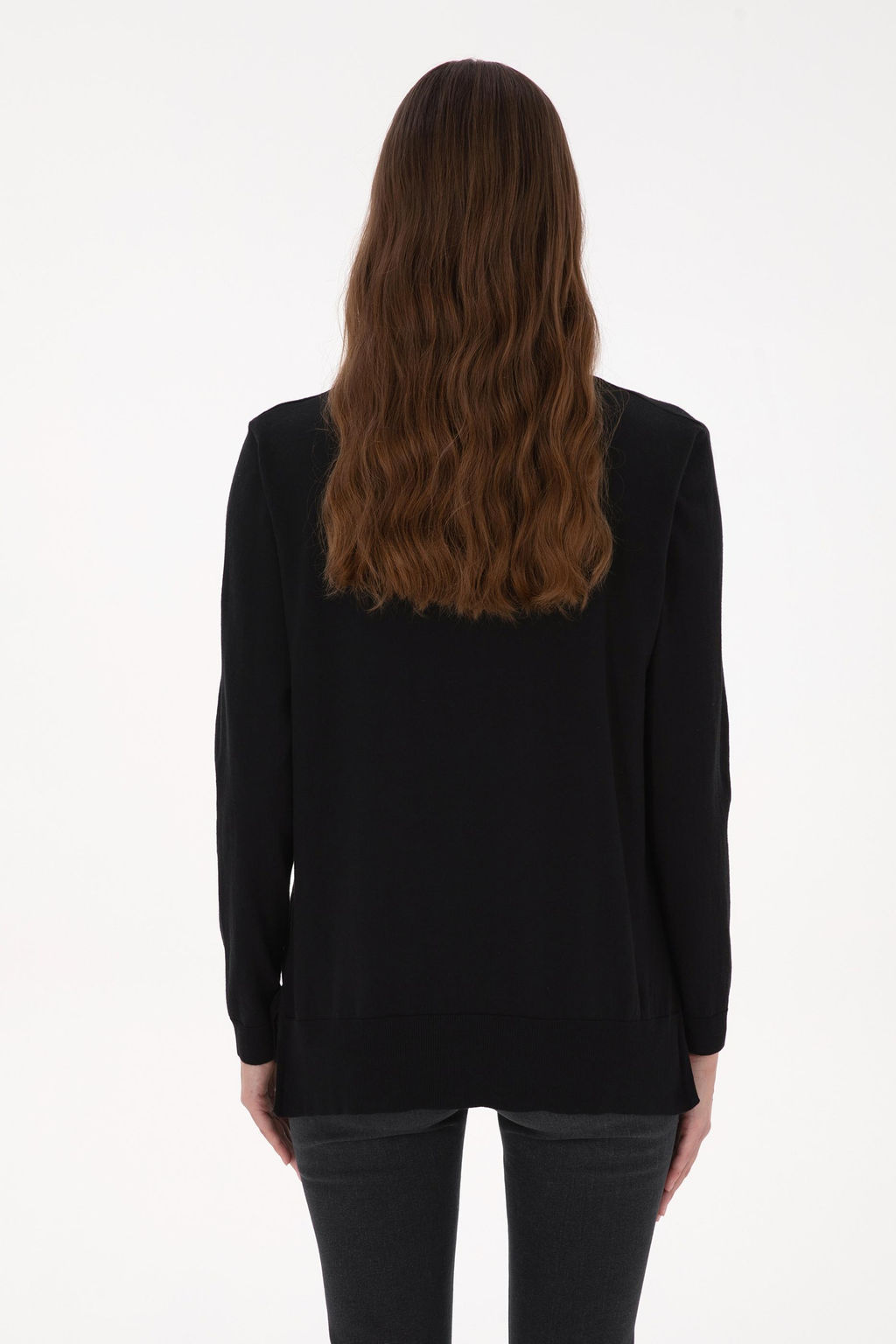 Kad_n Siyah Bisiklet Yaka Basic Kazak - U.s. polo assn фото 5