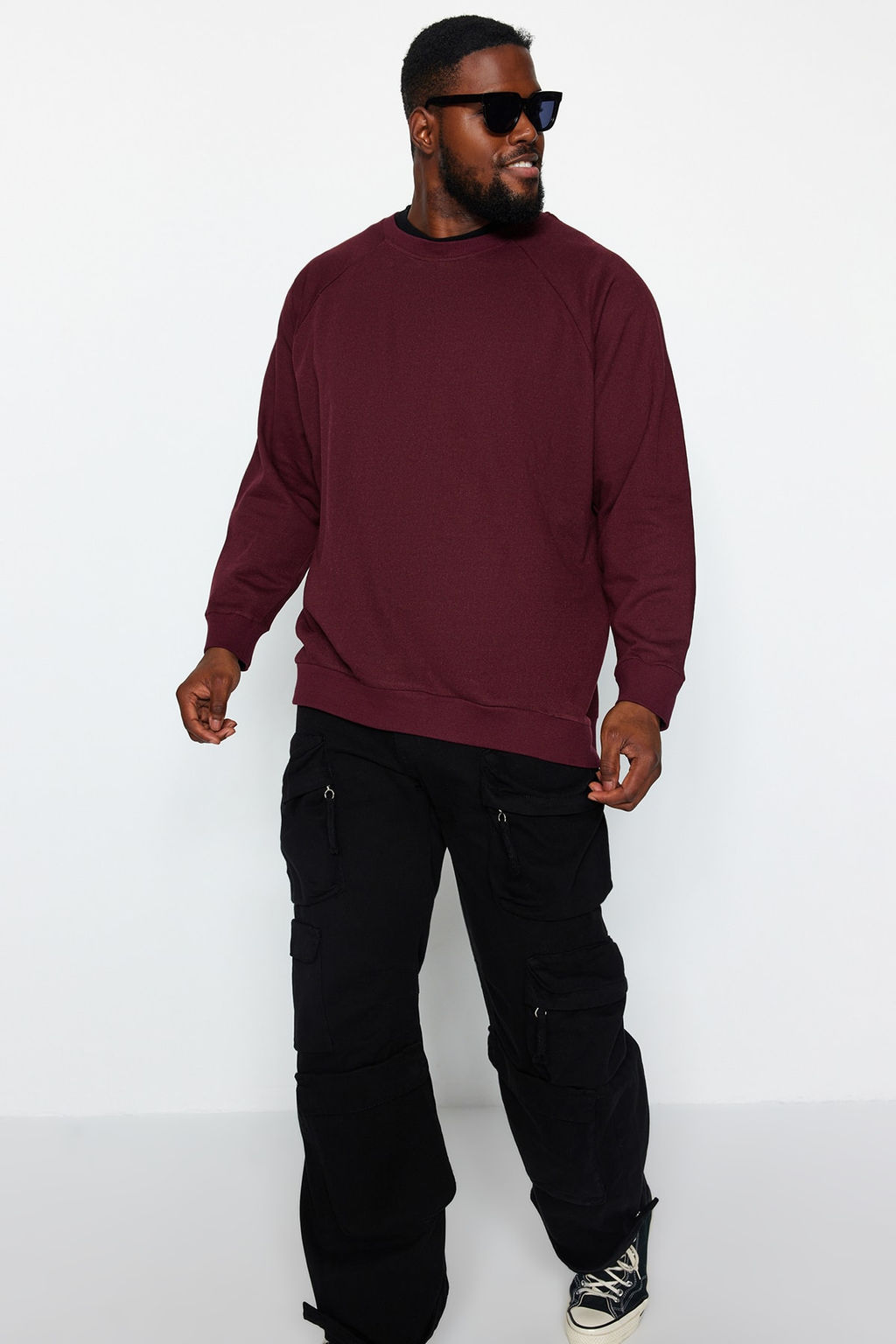 TRENDYOL MAN Lacivert Buyuk Beden Bisiklet Yaka Oversize/Genis Kesim Ici Polarl? Sweatshirt TMNAW24AO00007 - Trendyolmilla фото 19