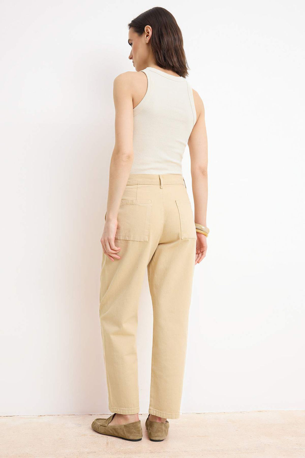 Bej Dikis Detayl? Yuksek Bel %100 Pamuk Baggy Jeans TWOSS26JE00202 - Trendyolmilla фото 6