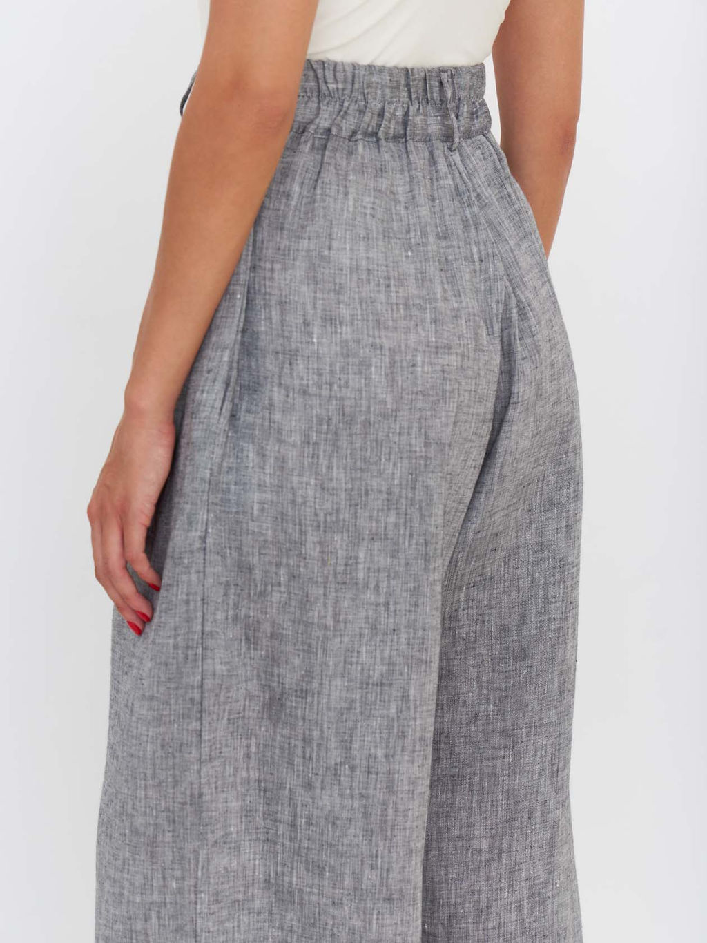 Брюки палаццо TR033_GRMG/Серый меланж