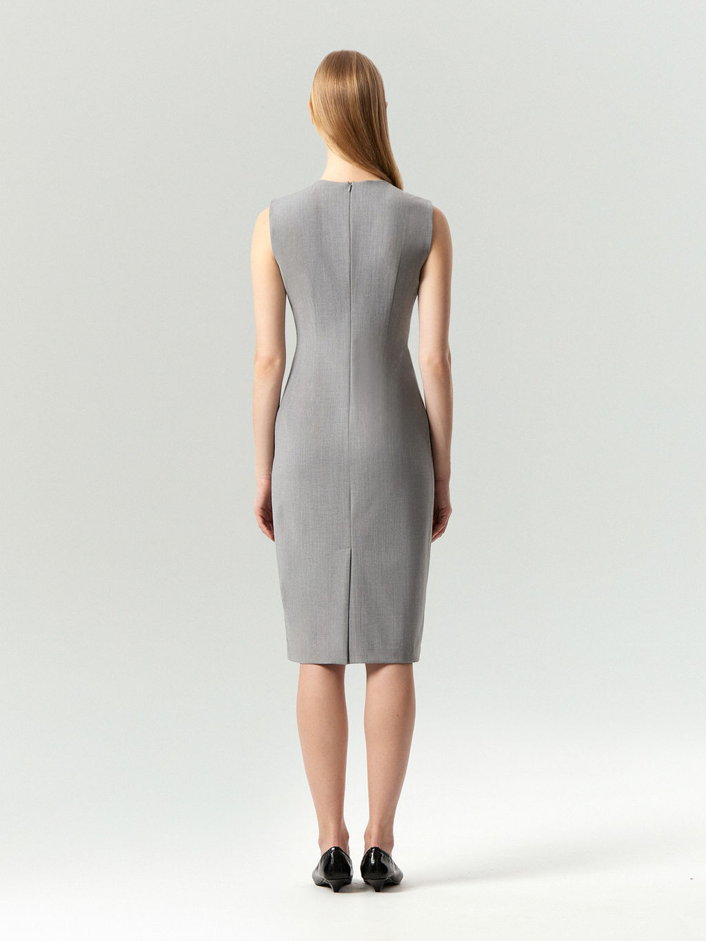 Платье-футляр миди из тонкой шерсти, PL1633/erin - Emka фото 4