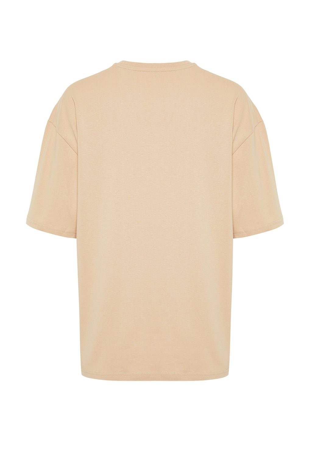 Bej Oversize Pusula Etiketli %100 Pamuklu T-Shirt TMNSS24TS00111 - Trendyolmilla фото 8