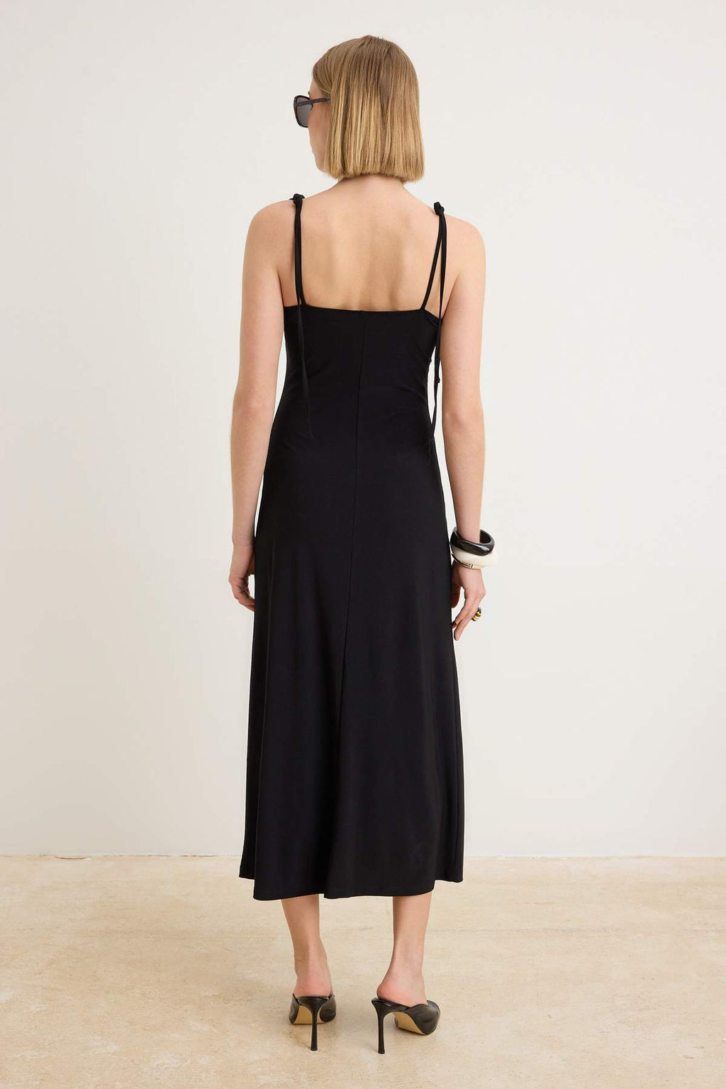Murdum Duz A-line Kalp Yaka Kolsuz Baglama Detayl? Maxi Esnek Astarl? Orme Elbise TWOSS26EL00572 - Trendyolmilla фото 8